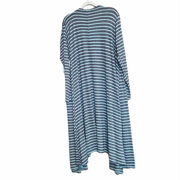 LuLaRoe Sarah Cardigan Duster Sweater Grey Stripe - Picture 3 of 16